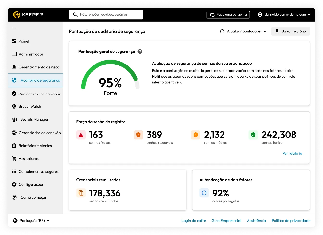 Controles administrativos e supervisão em todos os dispositivos