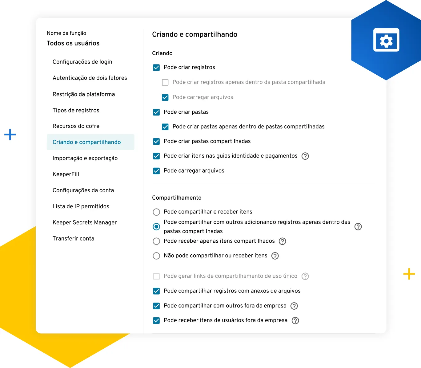 Aplicação de compartilhamento granular